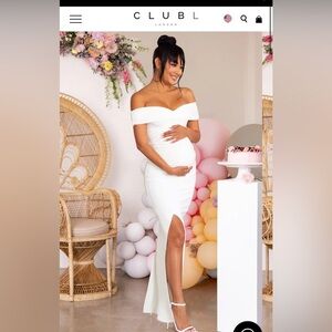 Club L London White Off-Shoulder Maxi Dress